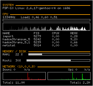 conky, configured via `conky.text`.